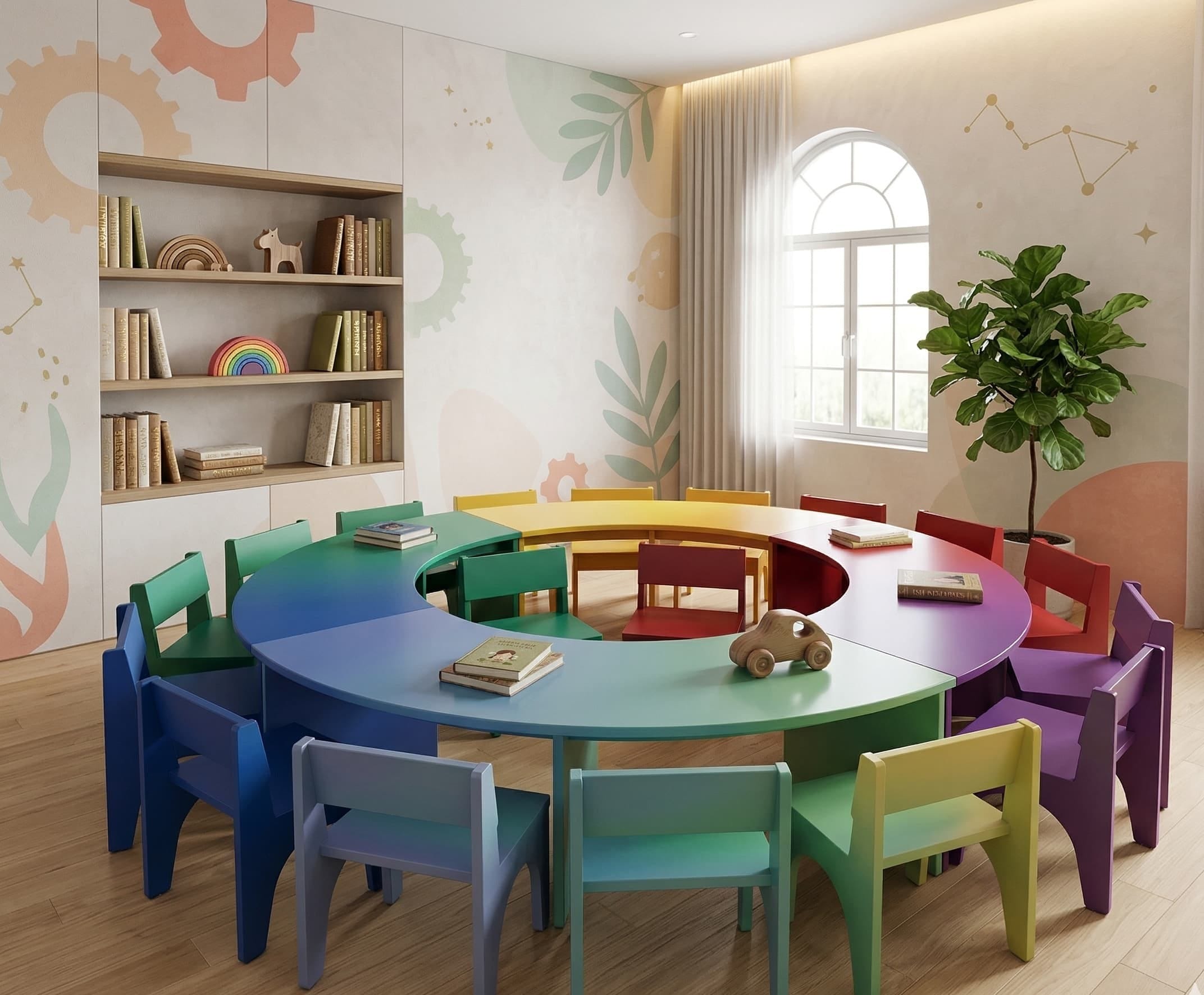 Customizable Wooden Table & Chair Set for Kids