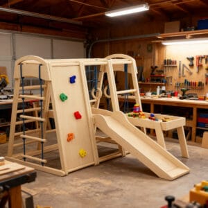 Jungle Gym Ladder for Kids — Indoor Wooden Climbing Frame