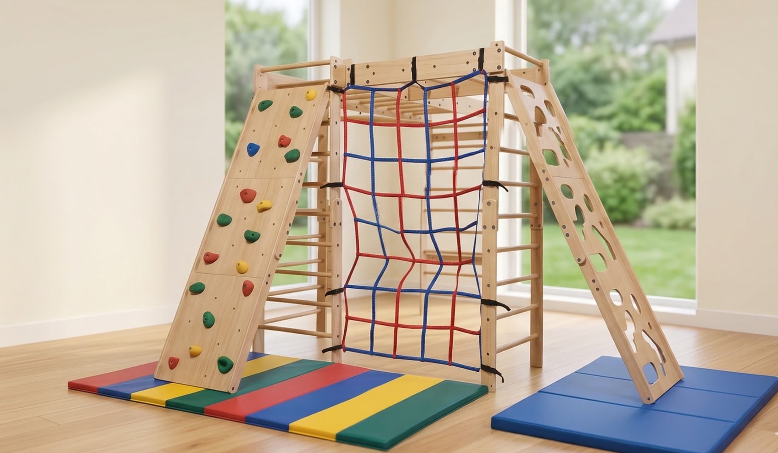 Rock N Roll Climbing Frame — Multi-Activity Wooden Gym Set for Kids